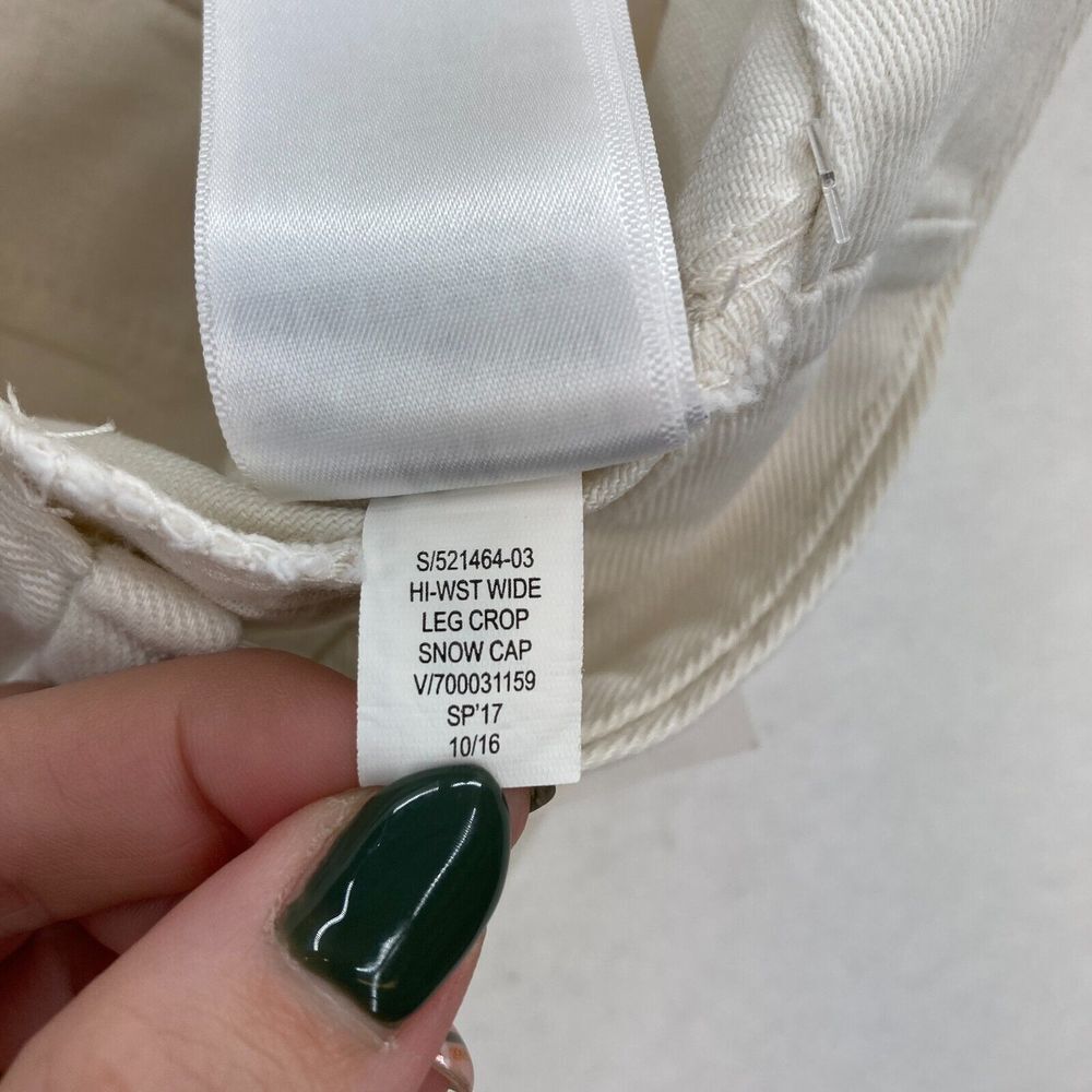 GAP Cream Wide Leg Crop Pants. 10 Tall - Picture 7 of 15